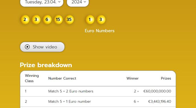 Eurojackpot: noro, 60 milijonov evrov igralcu iz Slovenije!